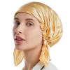 16 Momme Smooth Soft Hat Nighttime Sleeping Cap Women's Hair Tie Elastic Stay On Head Taupe view 2
