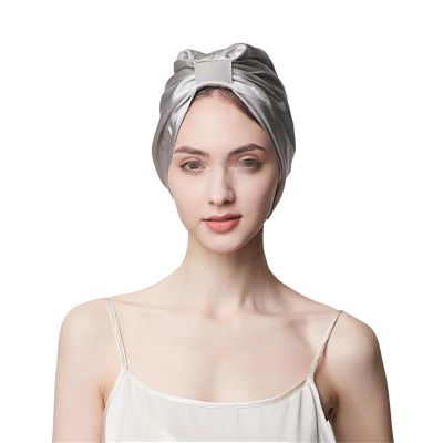 19mm Silk Thickened Hair Cap Summer Women's Solid Color Nightcap Anti-frizz Hair Care Home Shower Cap