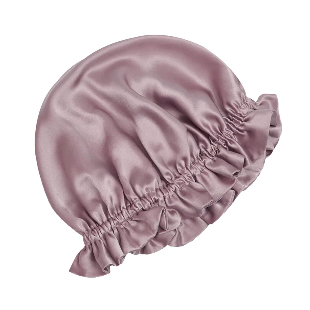 9mm Silk Bonnet Summer Double Layer Nightcap Anti-frizz Hair Care Home Shower Cap