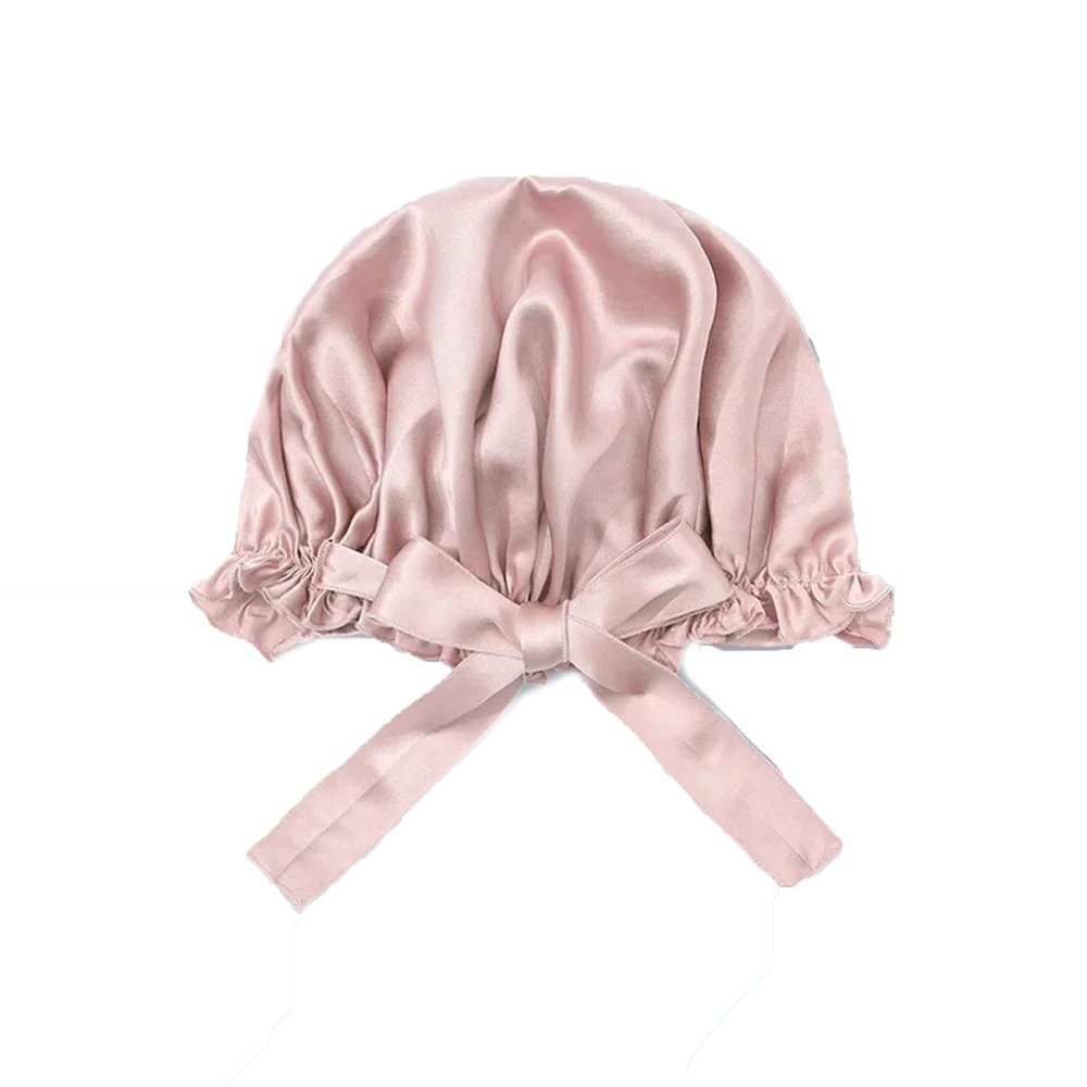 19MM Silk Adjustable Elastic Absorbent Shower Cap Shampoo Solid Color Adult Cap