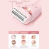 2 in 1 Waterproof Electric Shaver, Wet and Dry, Removable Head, for Leg Arm Bikini Underarm (Pink+Blue) view 4