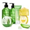 Aloderma Aloe Vera Gel Set 5 Pack - Aloe Flower Essence Gel, Pure Aloe Vera Gel, Aloe Gel + Tea Tree Oil, 200g Gel, 114g Aloe Gel view 1