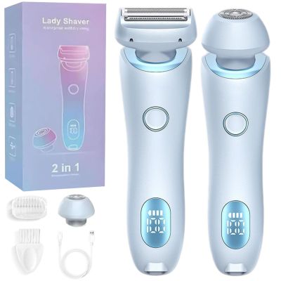 Glide Pro 3.0 Razor for Women, Shaver, Electric Razor for Women, Bikini Legs Underarm Public Hairs Rechargeable Trimmer with Detachable Head Cordless Wet Dry Use (Blue)