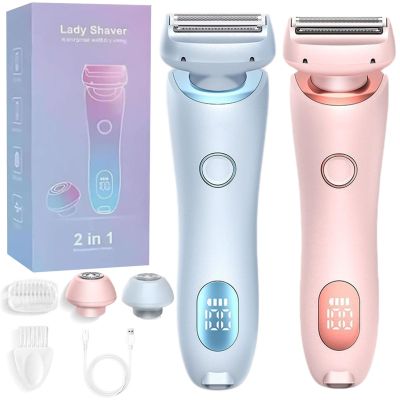 Shaver, Electric Razor for Women, Bikini Legs Underarm Public Hairs Rechargeable Trimmer with Detachable Head Cordless Wet Dry Use (Mix)