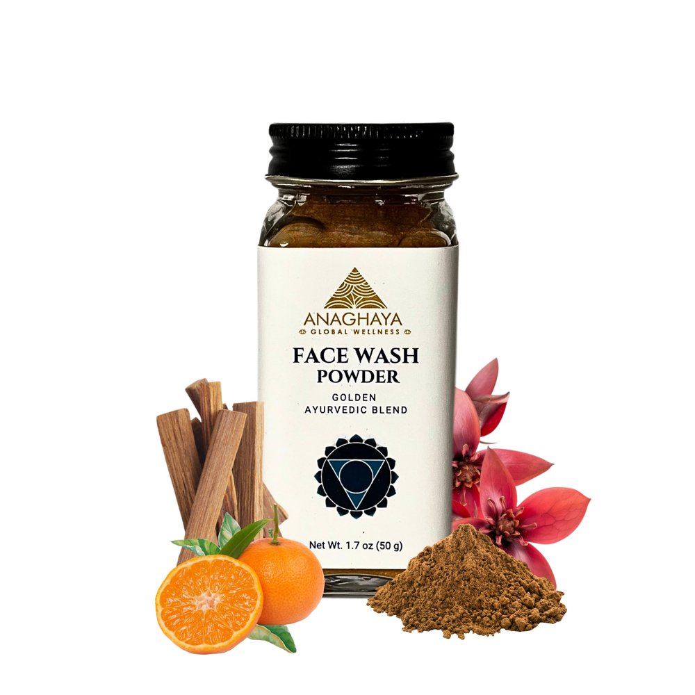 ANAGHAYA...GLOBAL WELLNESS Ayurvedic Turmeric Powder Face Wash - 1.76 oz | Hydrating Daily Facial Cleanser for Radiant Skin, Glowing Cleanser for Dry Skin, Blemish Control & Dark Spot Reduction