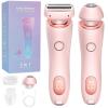 Shaver, Electric Razor for Women, Bikini Legs Underarm Public Hairs Rechargeable Trimmer with Detachable Head Cordless Wet Dry Use (Pink) view 1