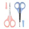 2 Pcs Eyebrow Scissors for Women Small Scissors Beauty for Facial Hair, Beard, Ear, Nose, Moustache Stainless Steel view 1