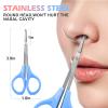 2 Pcs Eyebrow Scissors for Women Small Scissors Beauty for Facial Hair, Beard, Ear, Nose, Moustache Stainless Steel view 3