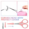 2 Pcs Eyebrow Scissors for Women Small Scissors Beauty for Facial Hair, Beard, Ear, Nose, Moustache Stainless Steel view 4