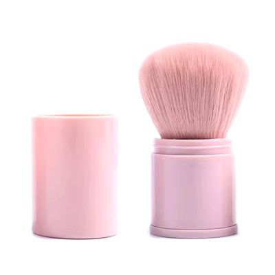 WEISUYUUS Retractable Kabuki-Makeup Brush,Travel Face Blush Brush,Portable Powder Brush with Cover for Bronzer,Buffing,Highlighter