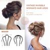 6 PCS of Hair Side Comb, Hair Fork Clip, U-Shaped French Twist Comb, Suitable for Updo Bundles, Retro Hairstyles, Female and Girl Hair Accessories-Multicolor view 3