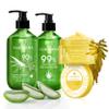 Aloderma Aloe Vera Gel Set 3 Pack - Aloe Flower Essence Gel, Pure Aloe Vera Gel, Aloe Gel + Tea Tree Oil view 1