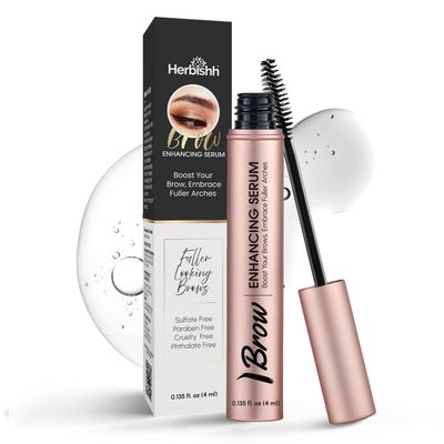 Herbishh Eyebrow Enhancing Serum, Fuller & Thicker Brows, Infused with Hydrating & Strengthening Formula, Sulfate-Free, Travel-Friendly Brow Enhancer, 0.135 fl. oz