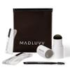 MADLUVV Brow Stamp Kit with Brow Stencils  Easy Eyebrow Shaper for Natural-Looking Brows  Popular Eyebrow Stencil Kit Used by Professionals  9 Shapes, Spoolie, Travel Bag & Stamp (Light Grey) view 1