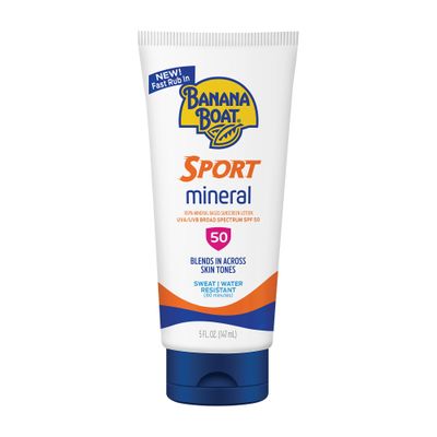 Banana Boat Sport Mineral Sunscreen SPF 50 Lotion, 5Fl Oz | Zinc Oxide Sunscreen Lotion, SPF 50 Sunblock, 5Fl Oz