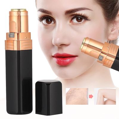 Hair Remover for Women, LipstickShaped Hair Remover with LED Light Compact for Women, with LED Light, for Fullbody Use (Gloss Black)