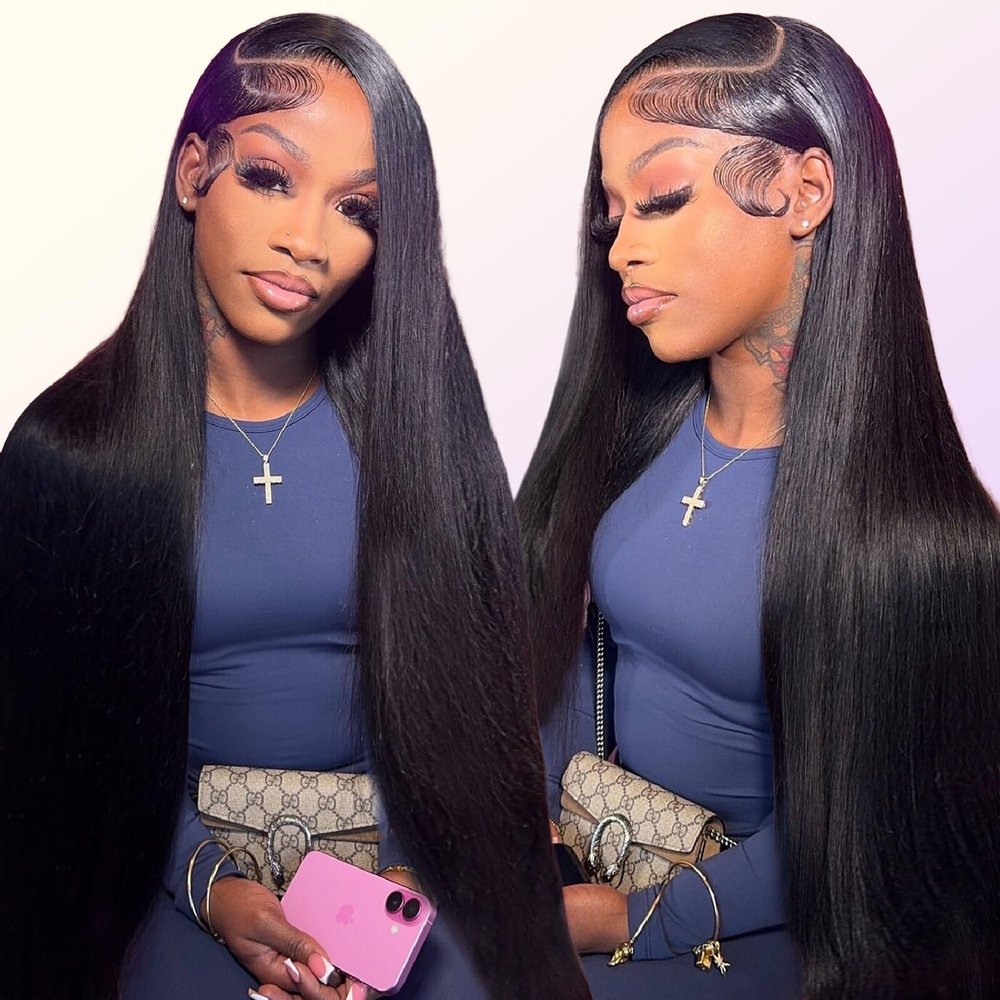 rilago 250% Density HD Lace Front Wigs Human Hair 24 Inch Glueless Pre Plucked Bleached Knots 13x4 Straight Full Frontal Wig15A Grade Real Human Hair,No Synthetic Blend Triple Lifespan 3X