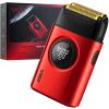 VGR 377 Foil Shaver for Men, Electric Razor for Shaving Face with Double Foil, 21-Speed 9000 RPM Motor Bald Shavers LED Display Titanium Foils, Barber Supplies (Red), Men's Gifts view 1