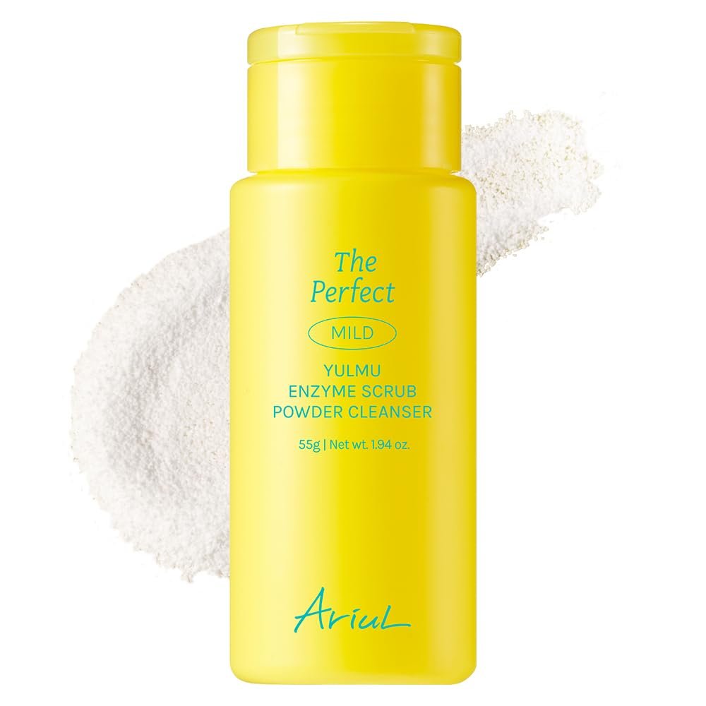 Ariul The Perfect Yulmu Enzyme Scrub Powder Cleanser  Gentle Exfoliation with Jobs Tears & Enzymes, Pore Cleansing, Non-Irritating & & Vegan Formula, Korean Skin Care, 55g / 1.94 oz