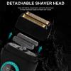 VGR 377 Foil Shaver for Men, Electric Razor for Shaving Face with Double Foil, 21-Speed 9000 RPM Motor Bald Shavers LED Display Titanium Foils, Barber Supplies (Black), Men's Gifts view 3