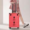 Rolling Makeup Train Case, Large Capacity Trolley Makeup Travel Case with Keys, Professional Make Up Cosmetic Organizer for Hairdresser Make-Up Artist Nail Technician Beautician (Black Latch Lock) view 3