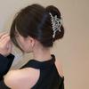 1pcs Sliver Cobweb Hair Clips - Halloween Metal Spider Claw Clips Medium Silver Alloy Cobweb Designs Shark Hair Claw Clips Strong Spring Halloween Hair Accessories for Adult view 3
