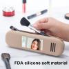 Travel Makeup Brush Holder Silicone Trendy Portable Cosmetic Face Brushes Holder Soft And Sleek-Makeup Tools view 4