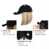 12inch Wig Hat Synthetic Wigs Short Straight with Black Hat for Woman Hair Extensions with Adjustable Hat Wig (Light brown) view 2