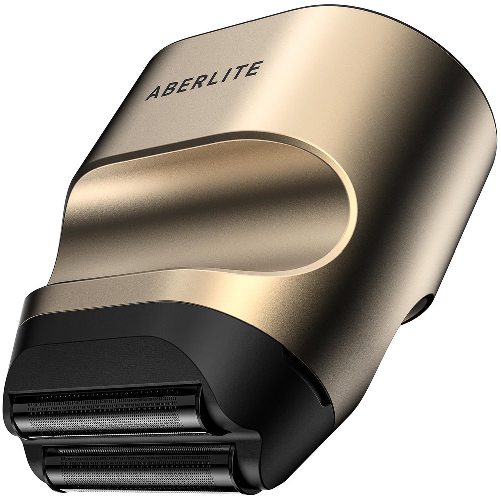Aberlite Touch 2 Foil Head Shaver for Bald Men - Finishing Foil Shaver for Bald Head & Face, 0.05mm Ultra-Thin Foils for Razor-Smooth Results, Ergonomic Multi-Grip, Waterproof, USB-C Charging (Gold)