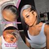 Bob Wig Human Hair Pre Plucked 13x6 HD Transparent Lace Front Wig Short Straight Wigs Human Hair For Black Women Brazilian Virgin Hair Wear and Go Glueless Wig Natural Color 150% Density 10Inch view 3