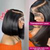 Bob Wig Human Hair Pre Plucked 13x6 HD Transparent Lace Front Wig Short Straight Wigs Human Hair For Black Women Brazilian Virgin Hair Wear and Go Glueless Wig Natural Color 150% Density 10Inch view 4