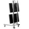 2 Tier Beauty Salon SPA Rolling Cart Salon Tray on Wheels Rolling Tool Trolley Cart with Double Storage Tray Salon Stand Rolling Tray Mobile Beauty Trolley Cart Foldable Tray Trolley (Silvery) view 4