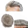 Healthlif Hair Piece For Mens Toupee Human Hair Swiss Lace Hair Replacement System For Men Hairpiece Toupee For Men 7x9#60RY AlI Gray 120% density view 1
