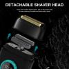 VGR 378 Electric Shavers for Men, Triple Floating Blade Foil Shaver Cordless Men's Electric Razor, 9000 RPM Motor Bald Shavers Titanium Foils with LED Display, Barber Supplies (Black) view 3