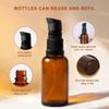 2PCS 100ML/3.4 oz Amber Glass Emulsion Pump Bottle Refillable Press Bottles with Cap Cream Lotion Foundation Container Dispenser Storage Bottle Travel Daily Life Accessories view 3