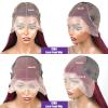 bunGiol 13x6 99j Burgundy Lace Front Wigs Human Hair Pre Plucked 26 Inch HD Straight Lace Front Wigs Human hair Glueless Red Wig Wine Red Colored Lace Front Wigs For Women 180 Density view 3
