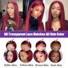 bunGiol 13x6 99j Burgundy Lace Front Wigs Human Hair Pre Plucked 26 Inch HD Straight Lace Front Wigs Human hair Glueless Red Wig Wine Red Colored Lace Front Wigs For Women 180 Density view 4