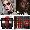 Afflano Black Red Goth Eyeshadow Palette, Goth Red Smokey Eye Shadow Palette + Hot True Red Eyeshadow - 2 Palettes, Highly Pigmented, Dark Black White Grey Blood Red Halloween Costume Clown SFX Makeup view 1