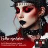 Afflano Black Red Goth Eyeshadow Palette, Goth Red Smokey Eye Shadow Palette + Hot True Red Eyeshadow - 2 Palettes, Highly Pigmented, Dark Black White Grey Blood Red Halloween Costume Clown SFX Makeup view 3