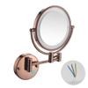 MFQJJRRMI LED Lighted Makeup Mirror with LED Illuminated, Magnifying Extending, Two Swivel Surface, 360deg; Rotatable, for Bathroom(Rose Gold,7X) view 1