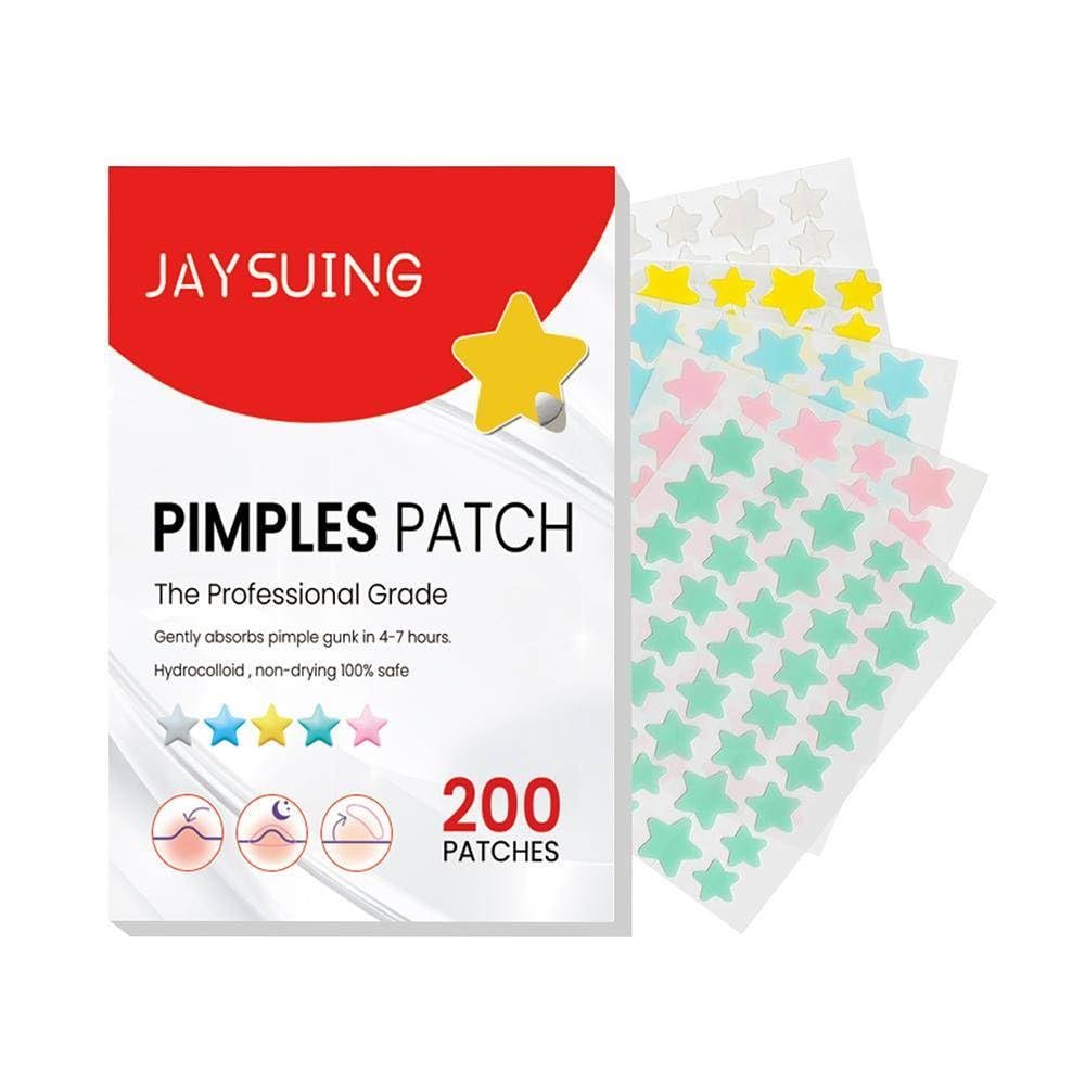 Pimples Patch, Acne Patch (200 Count-Star shape) Hydrocolloid Patches, Gently Absorbs Pimple Gunk in 4-7 Hours Acne Patch for Face, Blemishes, Breakouts Spot Treatment for Skin Care, Facial Sticker