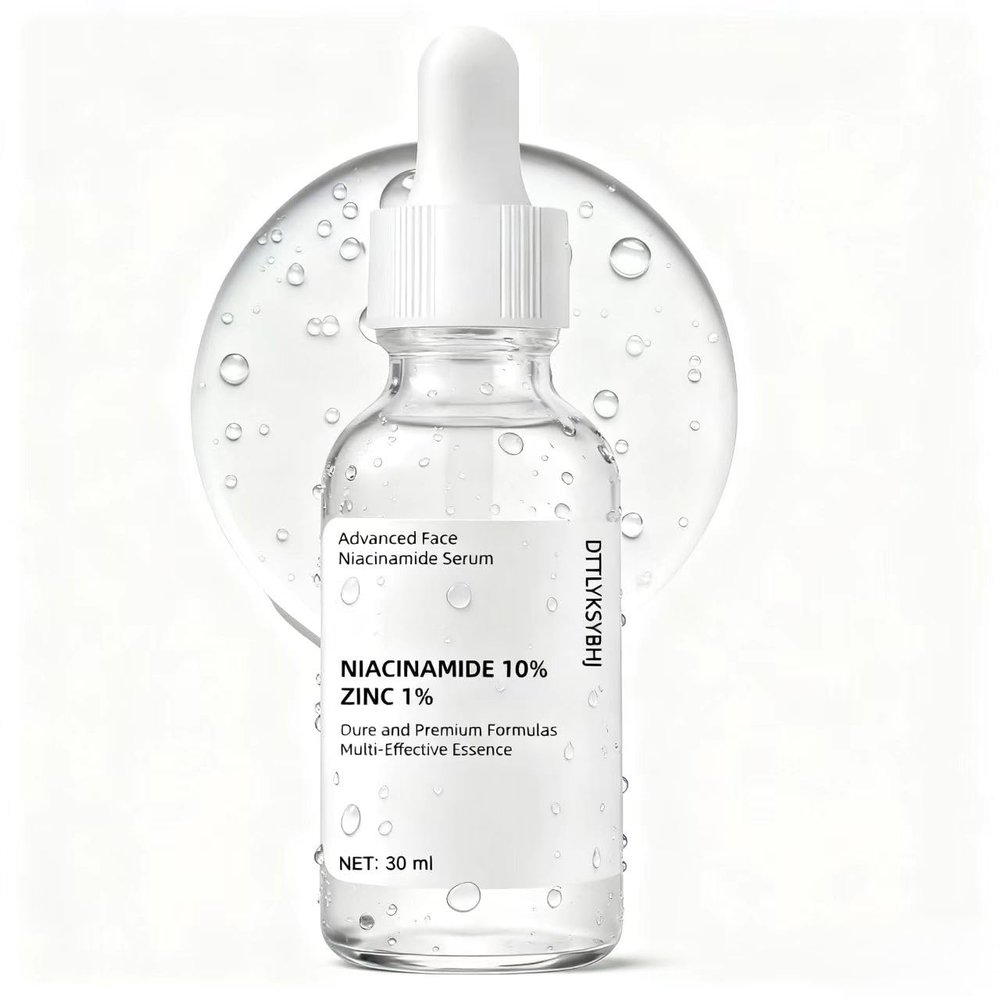 10% Niacinamide Serum + 1% Zinc - For Acne, Pore Minimizing & Shine Control - Daily Brightening Facial Serum - Non-Comedogenic, For All Skin Types, 1 Fl Oz