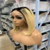 Sunature Human Hair Wigs, Seamless and Natural Appearance Real Hair Wigs, 13X4 Full Lace Wigs, Straight Hair Wigs (T1b27, 180% 8in) view 2