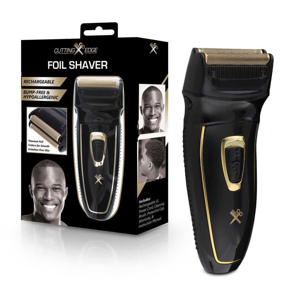 Cutting Edge Foil Shaver for Men, Hypoallergenic Electric Razor with Titanium Foil Cutters, Rechargeable Face Shaver with Pop-Up Trimmer, Close Shave, Smooth & Irritation Free, 45 Minute Run-Time