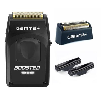 GAMMA+ Boosted Cordless Double Foil Shaver, Replacement Gold Titanium Foil Head & Set of 2 Echo Cutters Bundle Deal