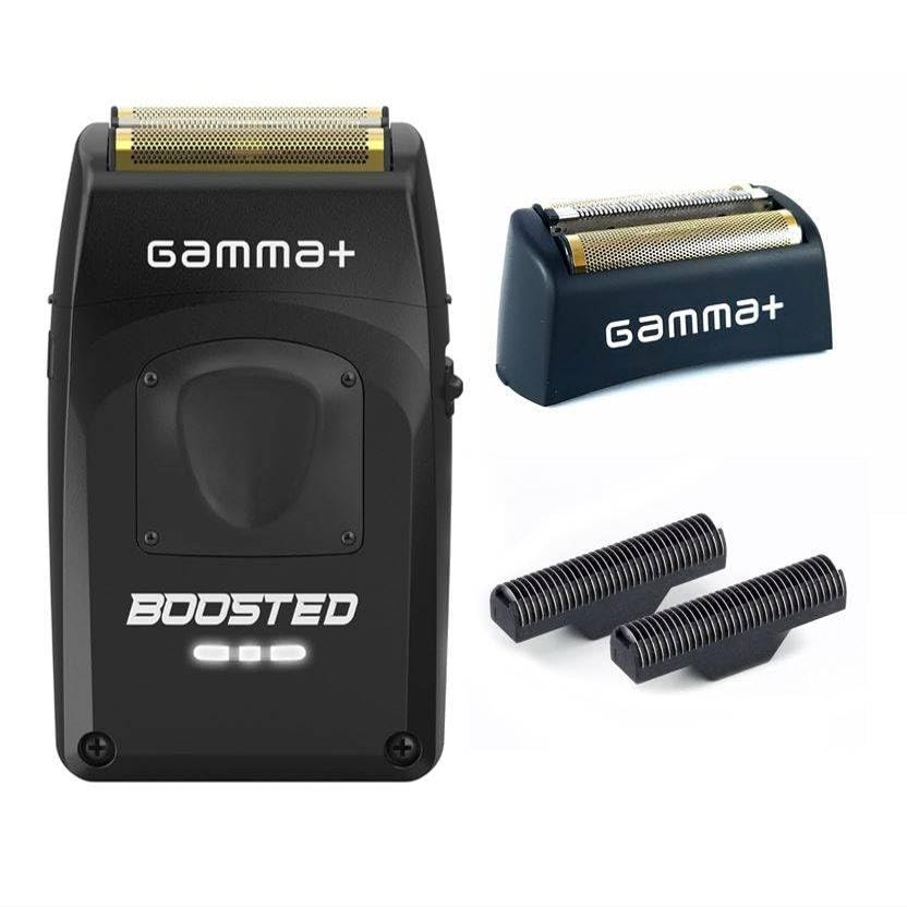 GAMMA+ Boosted Cordless Double Foil Shaver, Replacement Gold Titanium Foil Head & Set of 2 Echo Cutters Bundle Deal