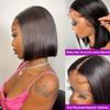 oulaer Straight Short Bob Wig Human Hair 13x4 Invisible HD Lace Frontal Human Hair Wig For Women Pre Plucked With Baby Hair Brazilian Virgin Hair Natural Color 150% Density 10Inch view 3