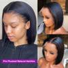 oulaer Straight Short Bob Wig Human Hair 13x4 Invisible HD Lace Frontal Human Hair Wig For Women Pre Plucked With Baby Hair Brazilian Virgin Hair Natural Color 150% Density 10Inch view 4