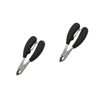 minkissy 2pcs Stainless Steel Toenail Clippers Heavy Duty Ingrown Nail Trimming Tool with Ergonomic Non- Handle for Thick Nails for Men Women and Seniors