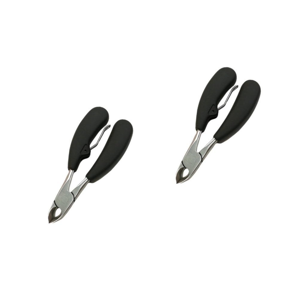 minkissy 2pcs Stainless Steel Toenail Clippers Heavy Duty Ingrown Nail Trimming Tool with Ergonomic Non- Handle for Thick Nails for Men Women and Seniors